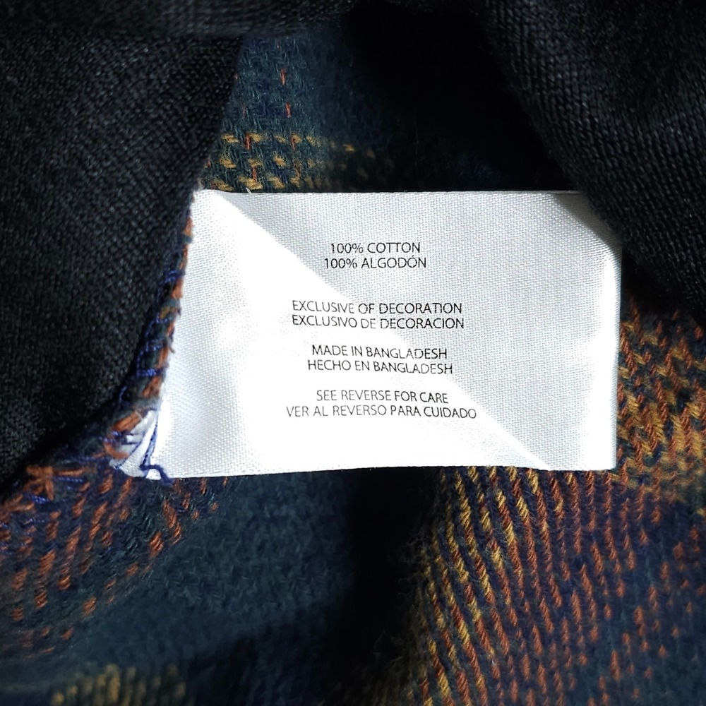 Orvis Flannel Shirt Jacket Mens Large Heavyweight Plaid Button Up Long Sleeve - Picture 8 of 10